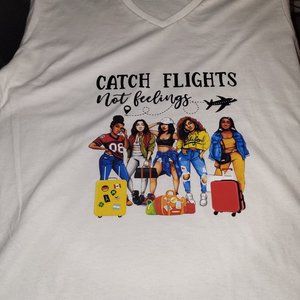 Catch flights not feelings V neck